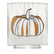 Contemporary Pumpkin Halloween Shower Curtain